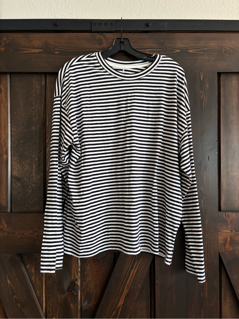 a new day Target Navy Blue and White Striped Long Sleeve Tee XL